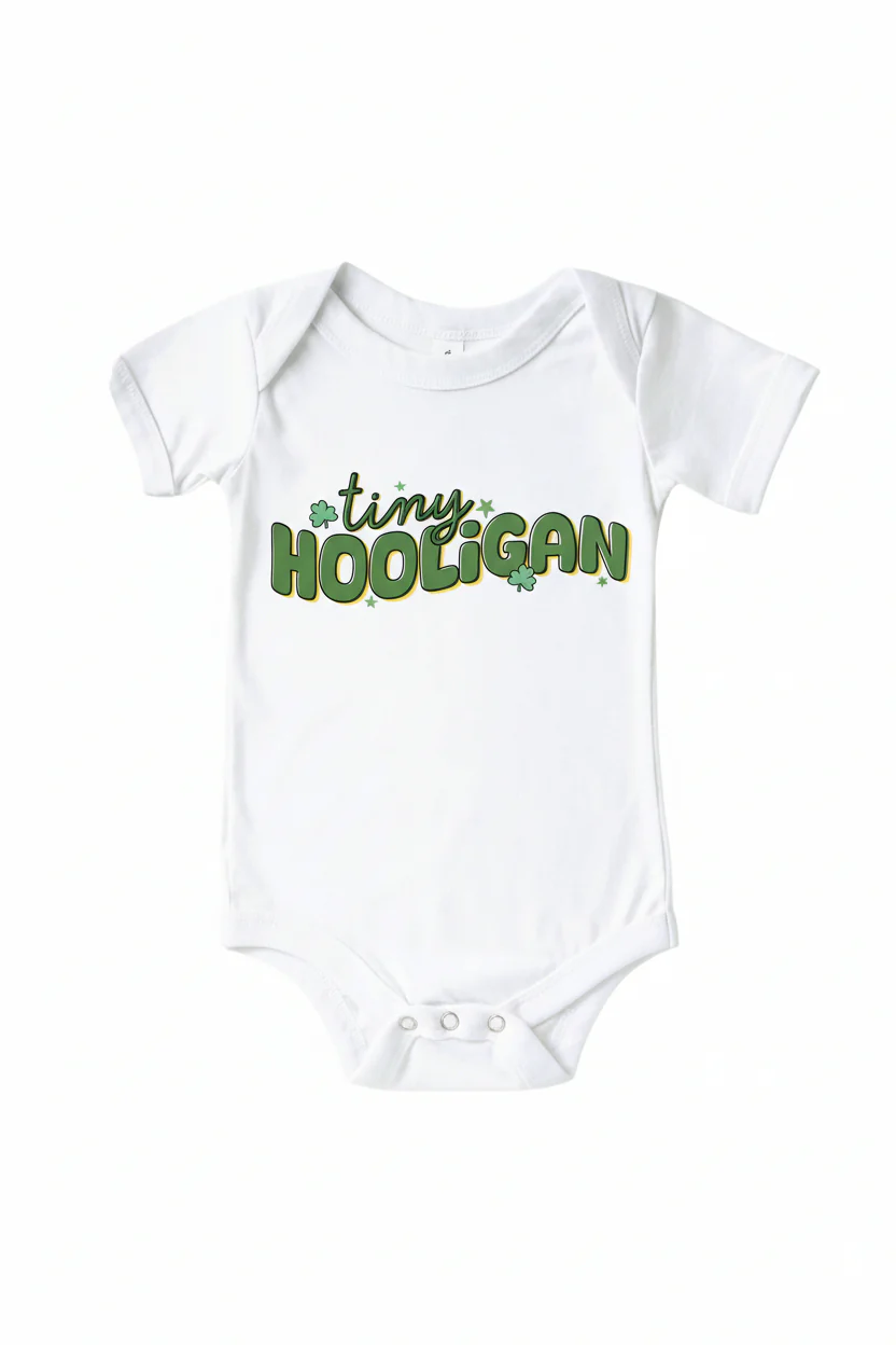 Tiny Hooligan Graphic Bodysuit & Kids Tee | White - Image 2