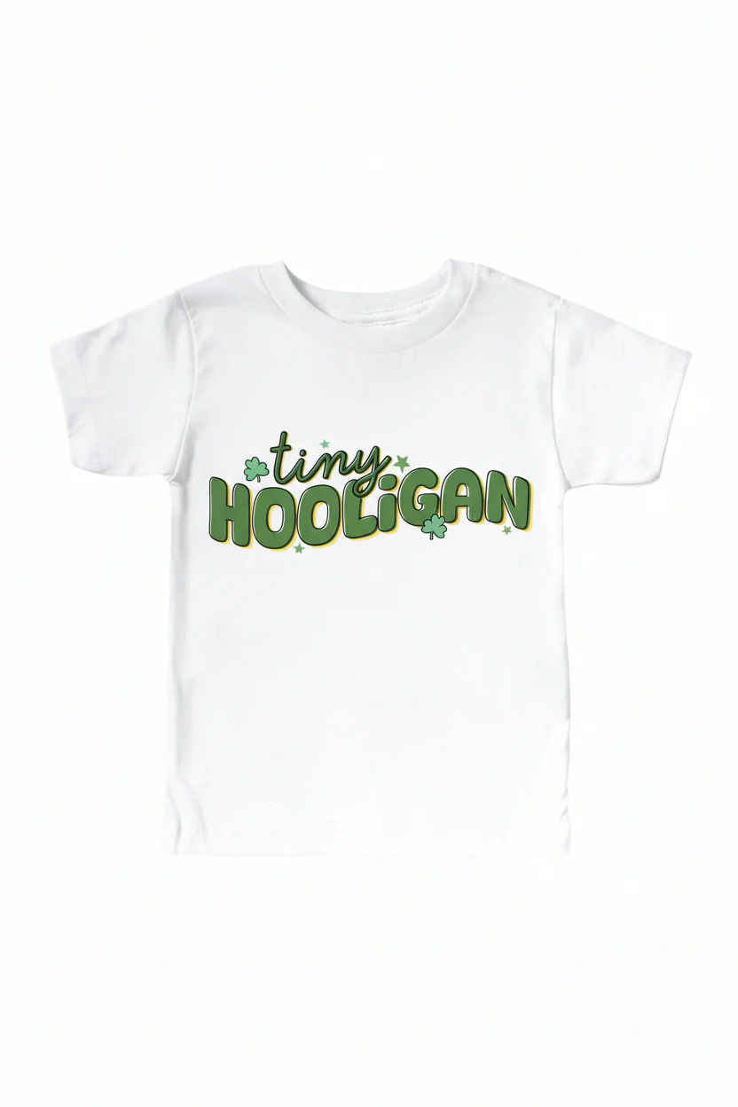 Tiny Hooligan Graphic Bodysuit & Kids Tee | White - Image 3