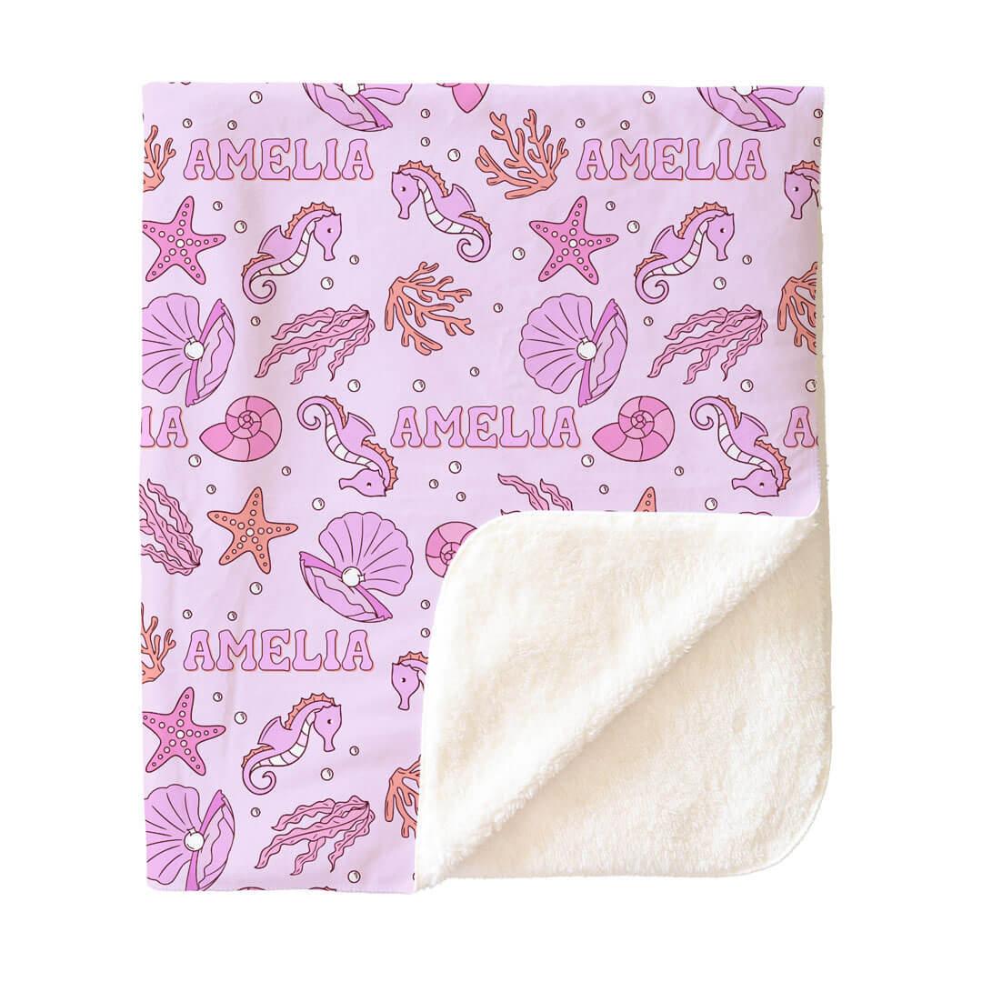 Tiny Tides Personalized Kids Blanket | Pink - Image 7