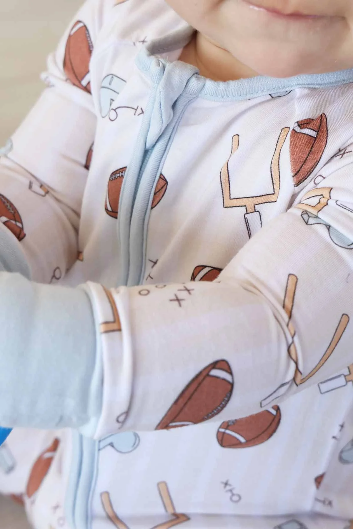 Tiny Touchdowns Convertible Zip Romper | Neutral - Image 16