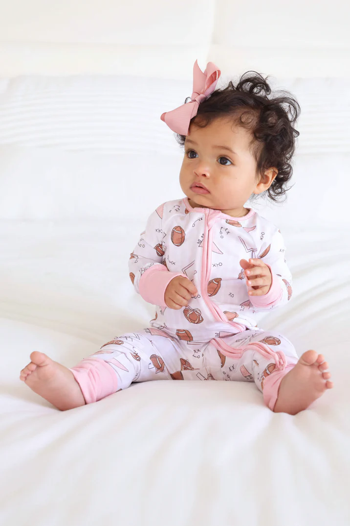 Tiny Touchdowns Convertible Zip Romper | Pink - Image 7