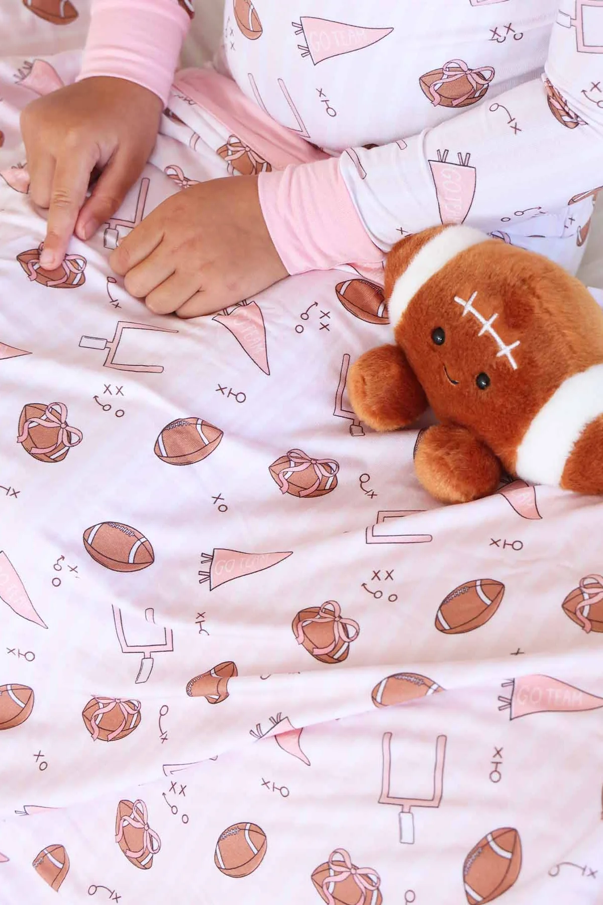 Tiny Touchdowns Double Sided Bamboo Blanket | Pink - Image 6