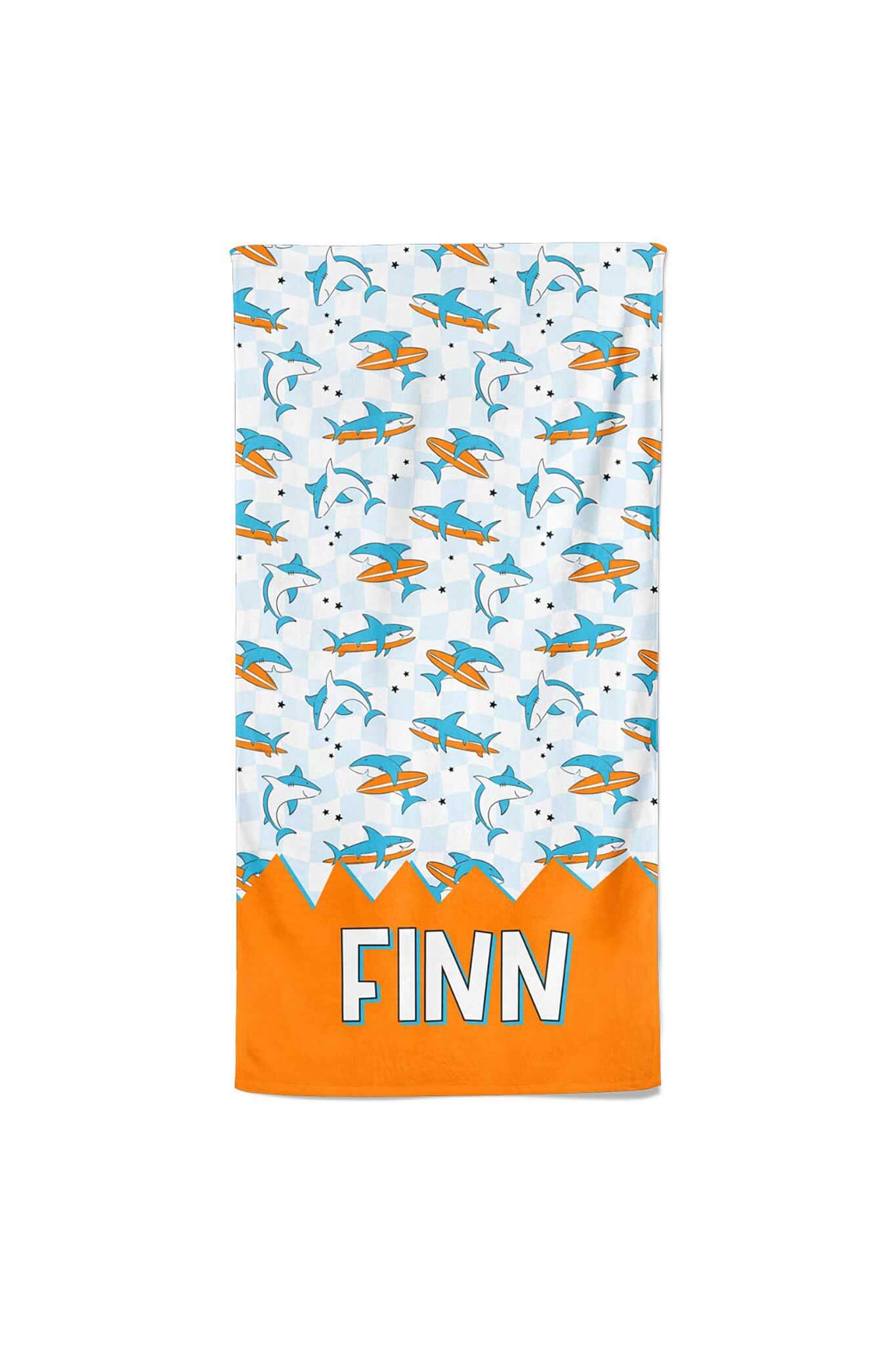 Totally Jawsome Personalized Kids Beach Towel - Image 2