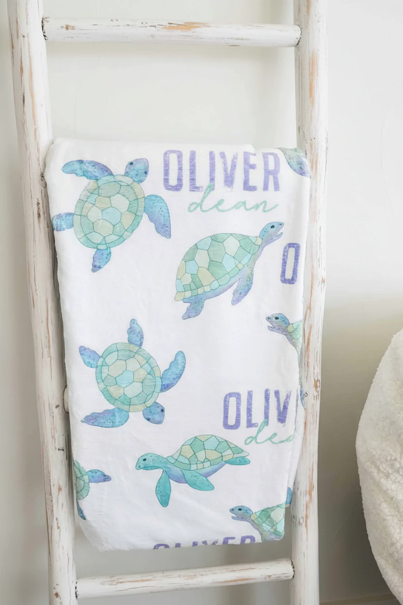 Totally Turtles Personalized Kids Blanket