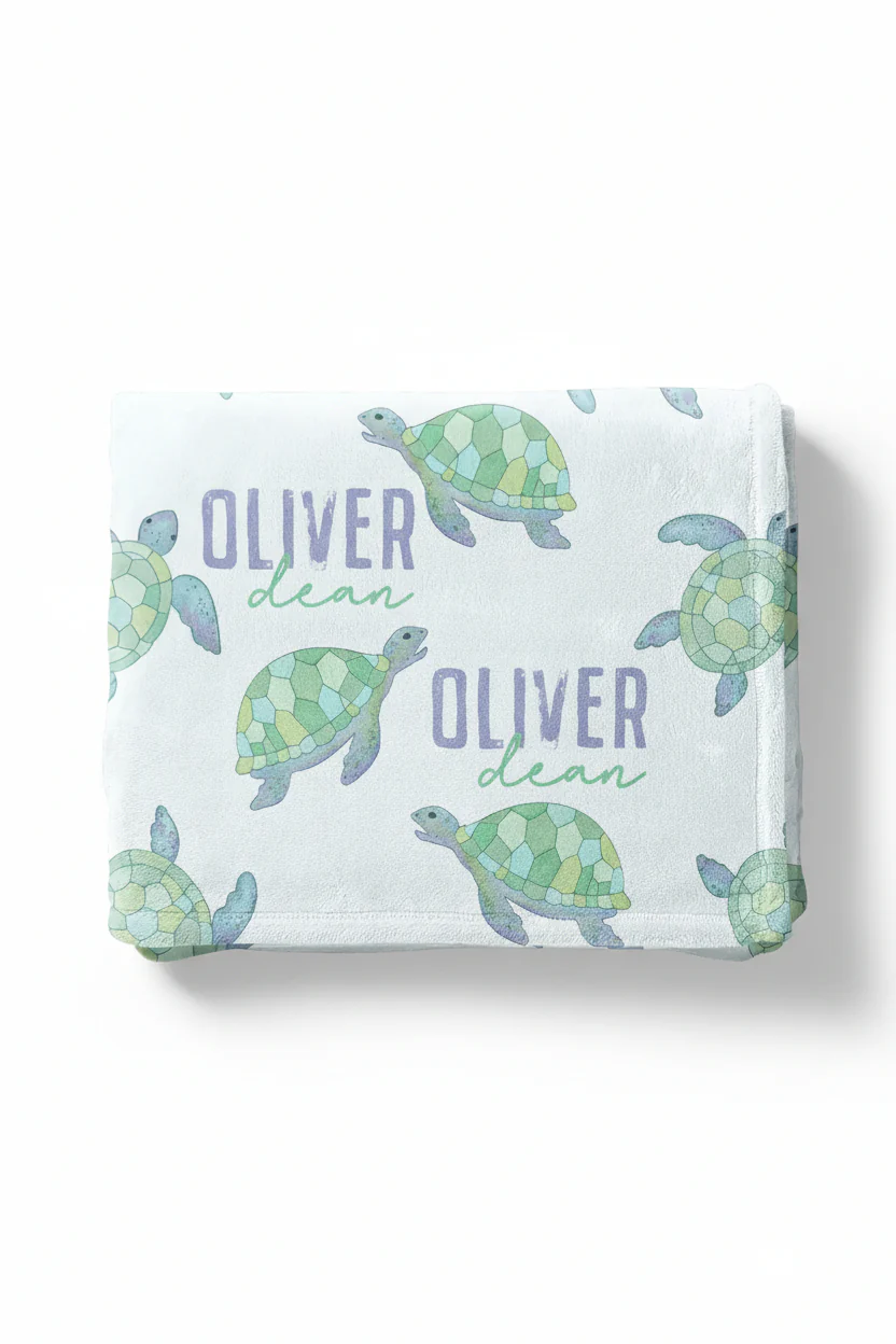 Totally Turtles Personalized Kids Blanket - Image 2