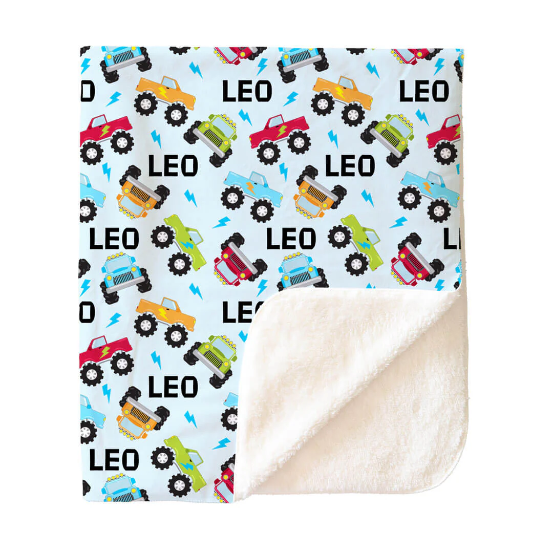 Truck Rally Personalized Kids Blanket - Image 4