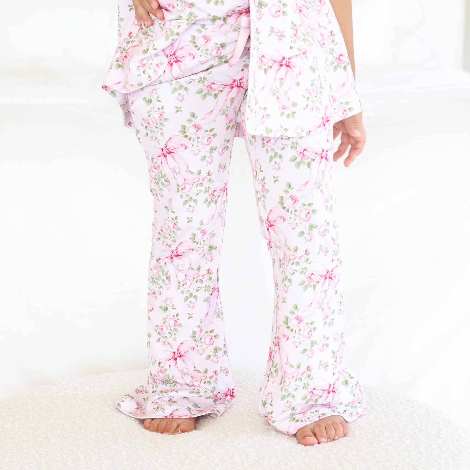 Girl's Two Piece Flare Lounge Set | Bows in Bloom - Image 14