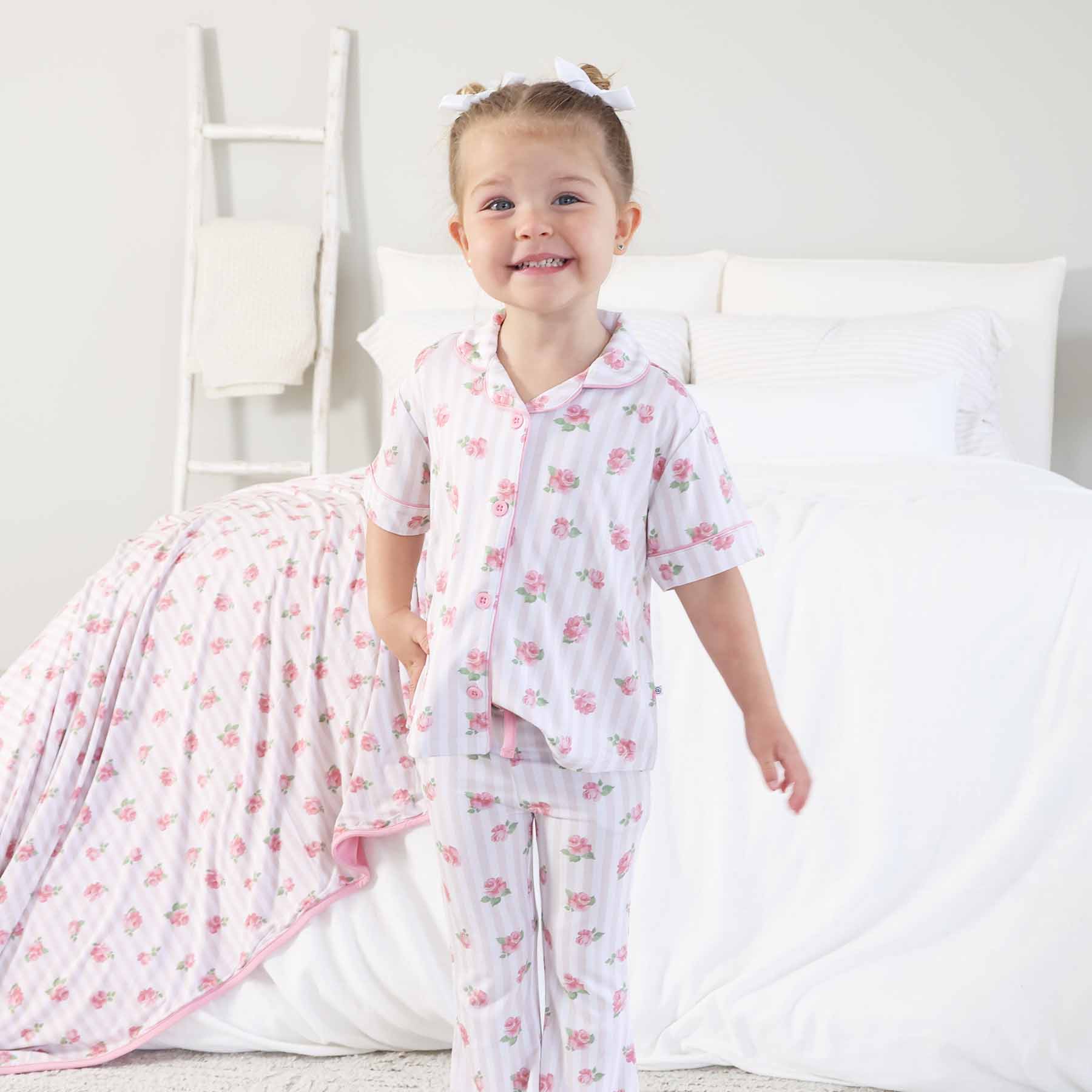 Girl's Two Piece Flare Lounge Set | Rosy & Cozy - Image 9