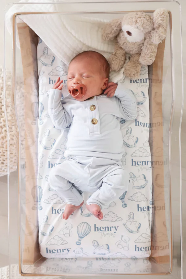 Up In The Clouds Personalized Swaddle Blanket