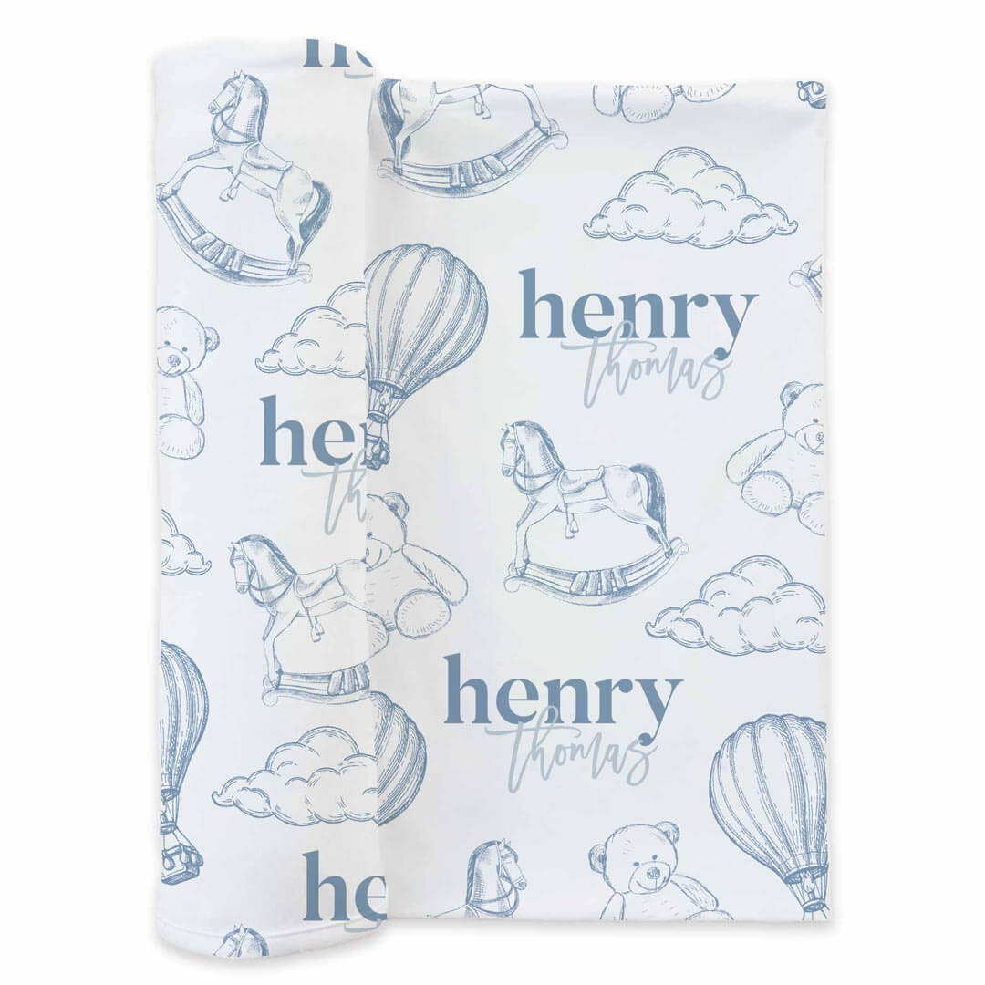 Up In The Clouds Personalized Swaddle Blanket - Image 2