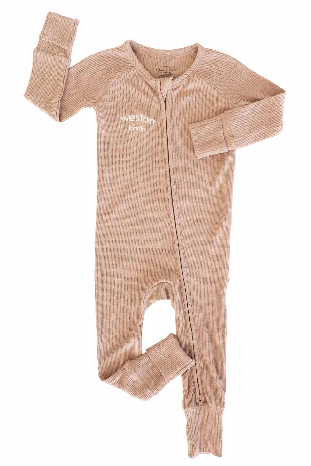 Embroidered Bamboo Waffle Convertible Zip Rompers | Mountain Haze - Image 18
