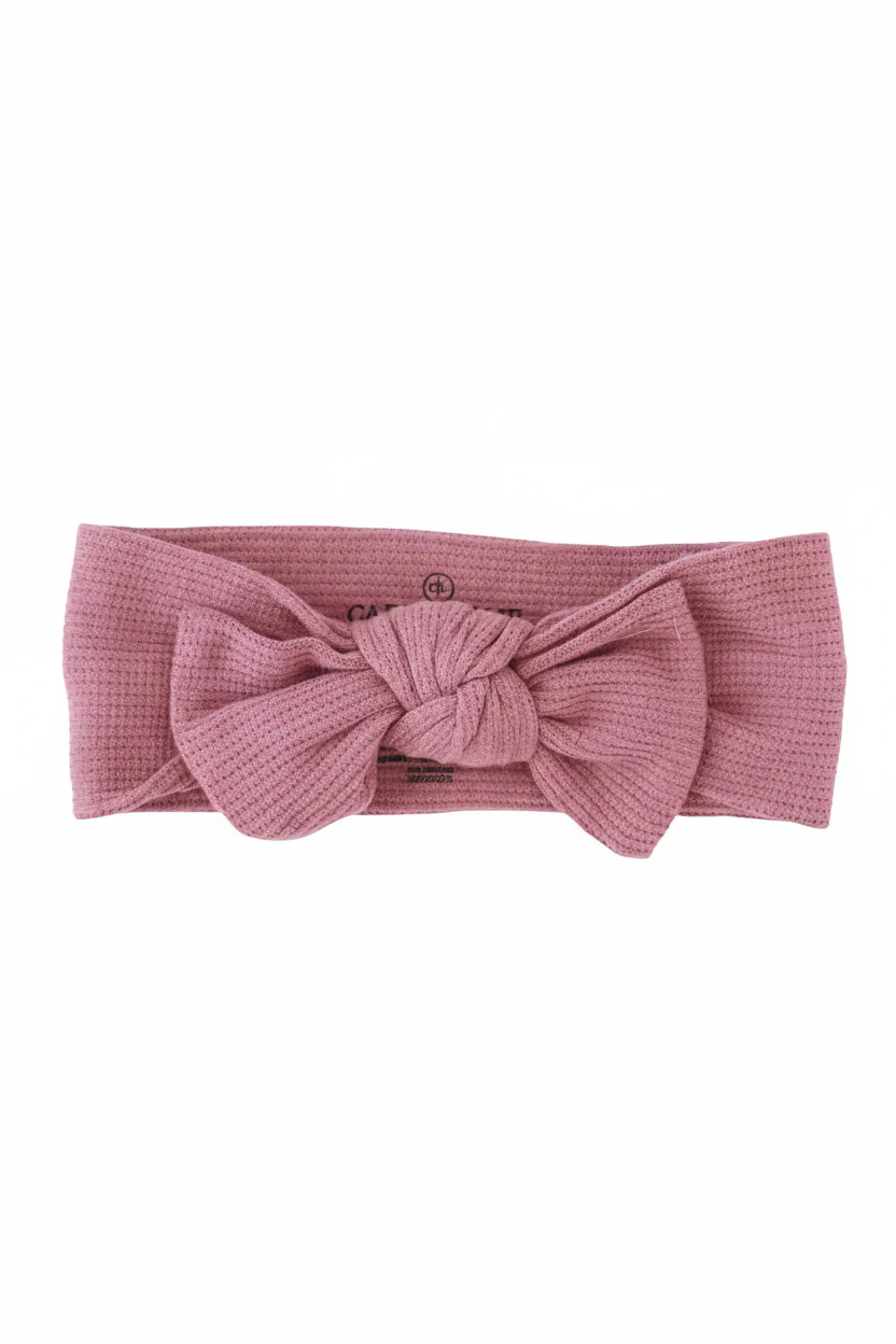 Bamboo Waffle Knit Large Bow Headwraps