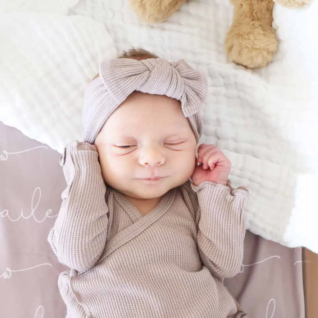 Bamboo Waffle Knit Large Bow Headwraps - Image 28