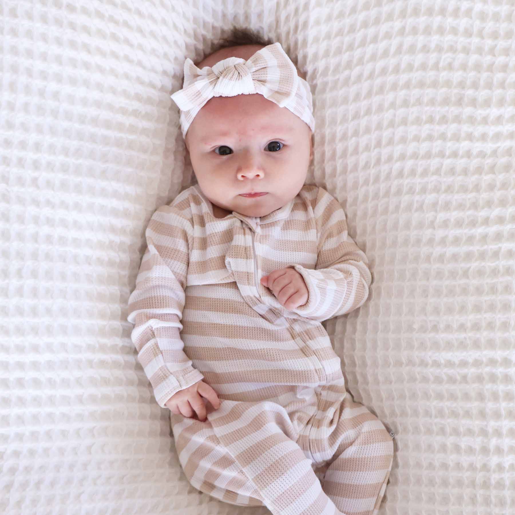 Bamboo Waffle Knit Large Bow Headwraps - Image 3