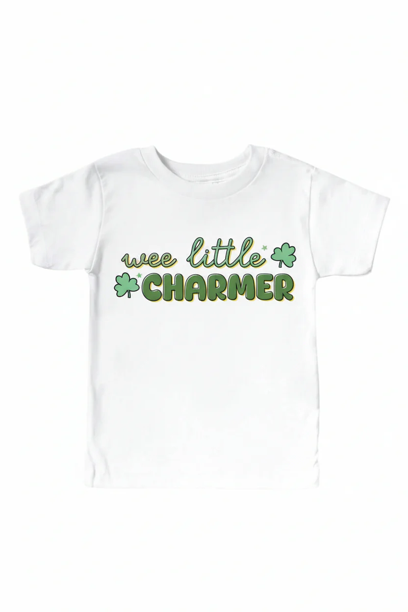 Wee Little Charmer Graphic Bodysuit & Kids Tee | White - Image 3