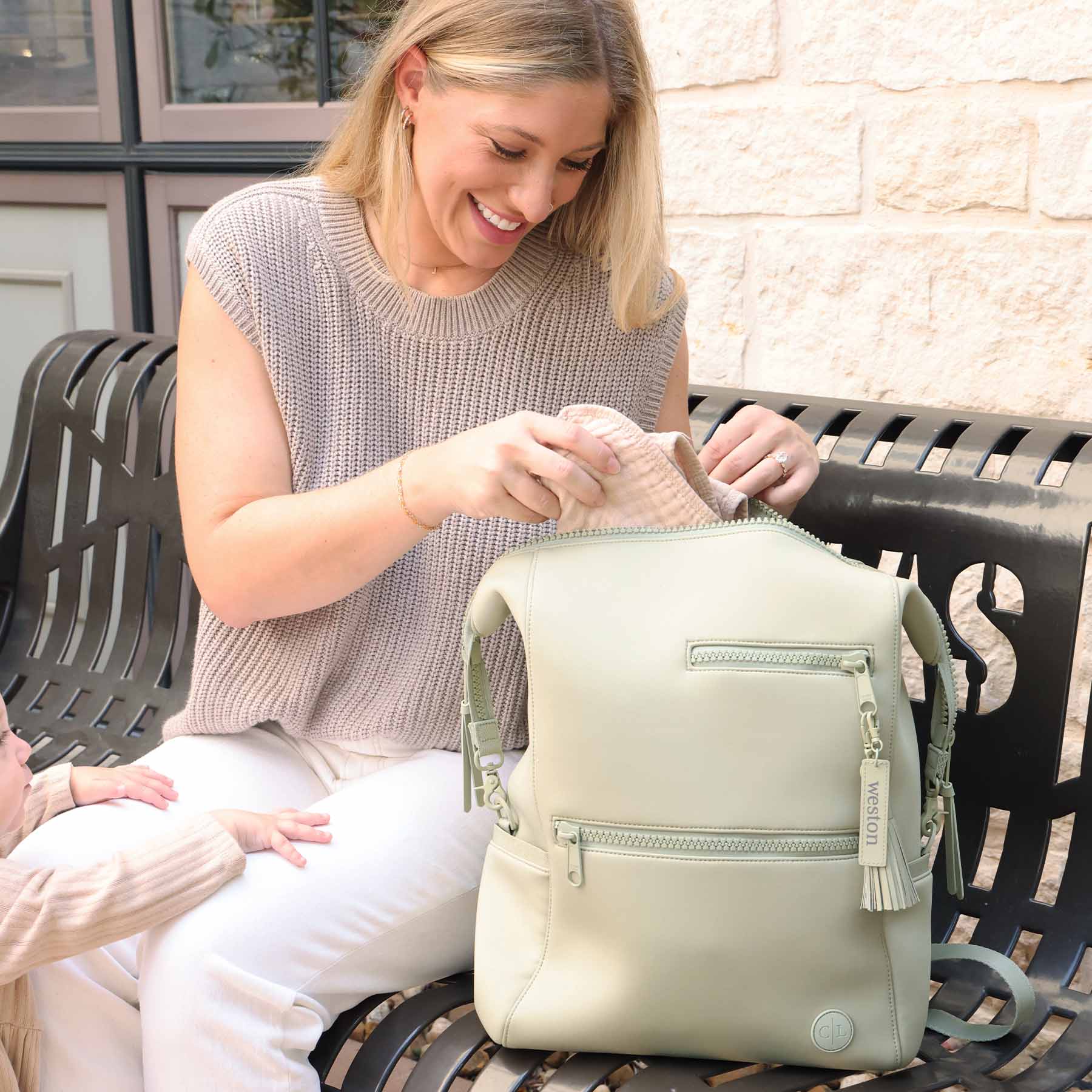 Weslie Diaper Backpack | Matcha - Image 4