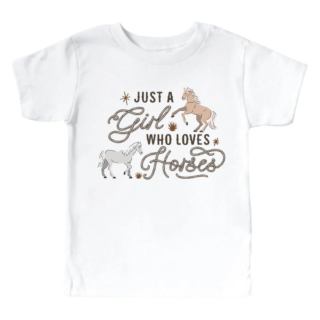 Who Loves Horses Kids Graphic Tee | White - Image 2
