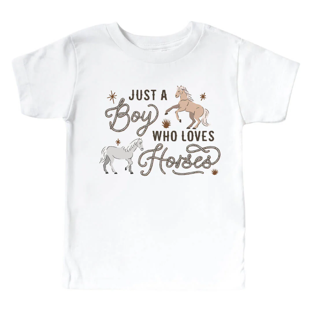 Who Loves Horses Kids Graphic Tee | White - Image 3
