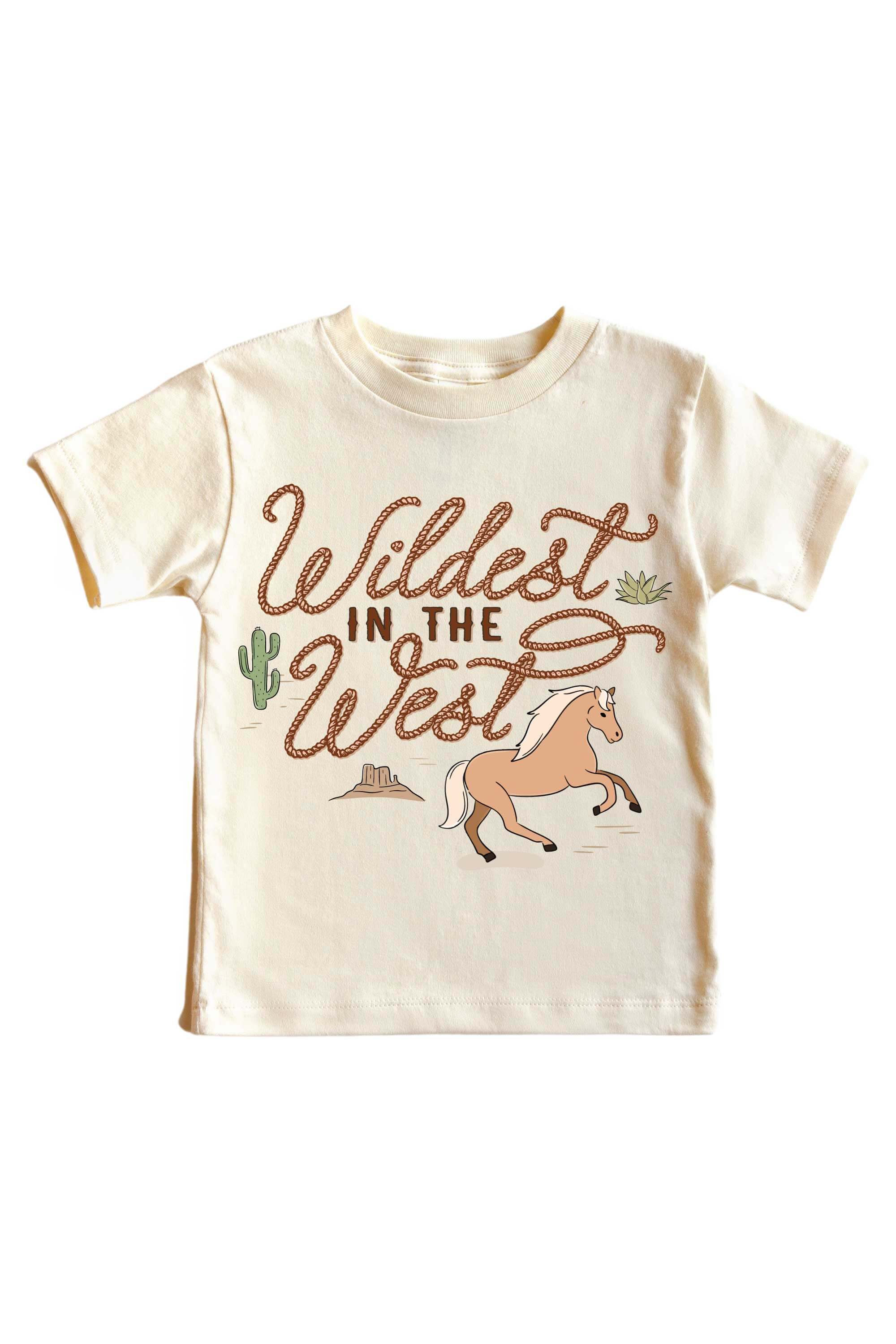 Wildest In The West Neutral Graphic Bodysuit & Kids Tee | Natural - Image 3