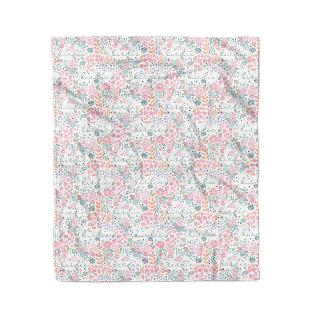 Willow's Whimsy Floral Personalized Kids Blanket - Image 5