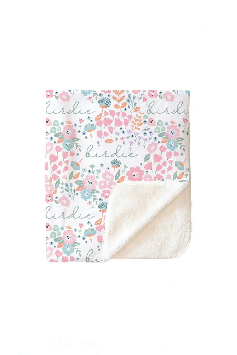 Willow's Whimsy Floral Personalized Kids Blanket - Image 7