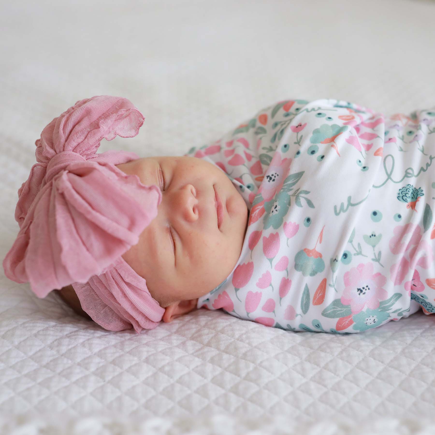 Willow's Whimsy Floral Personalized Swaddle Blanket - Image 4