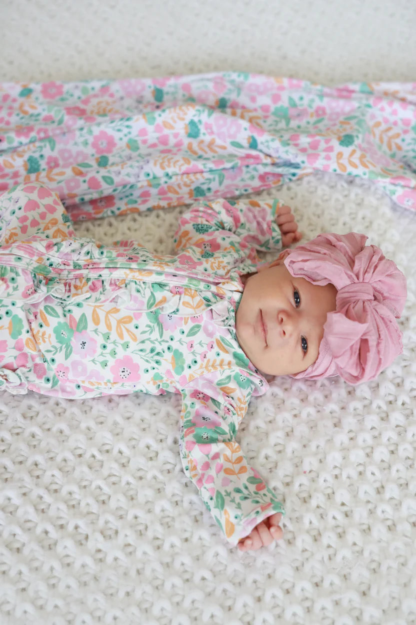 Willow's Whimsy Floral Ruffle Zipper Footie - Image 3