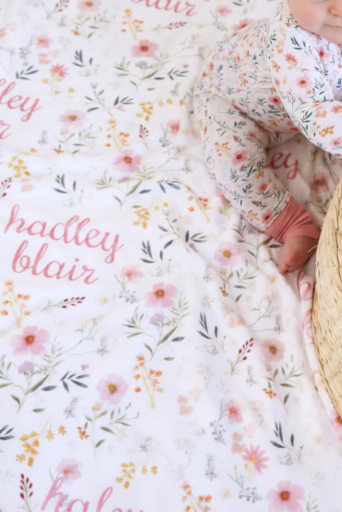 Winnie's Wildflowers Personalized Kids Blanket - Image 2