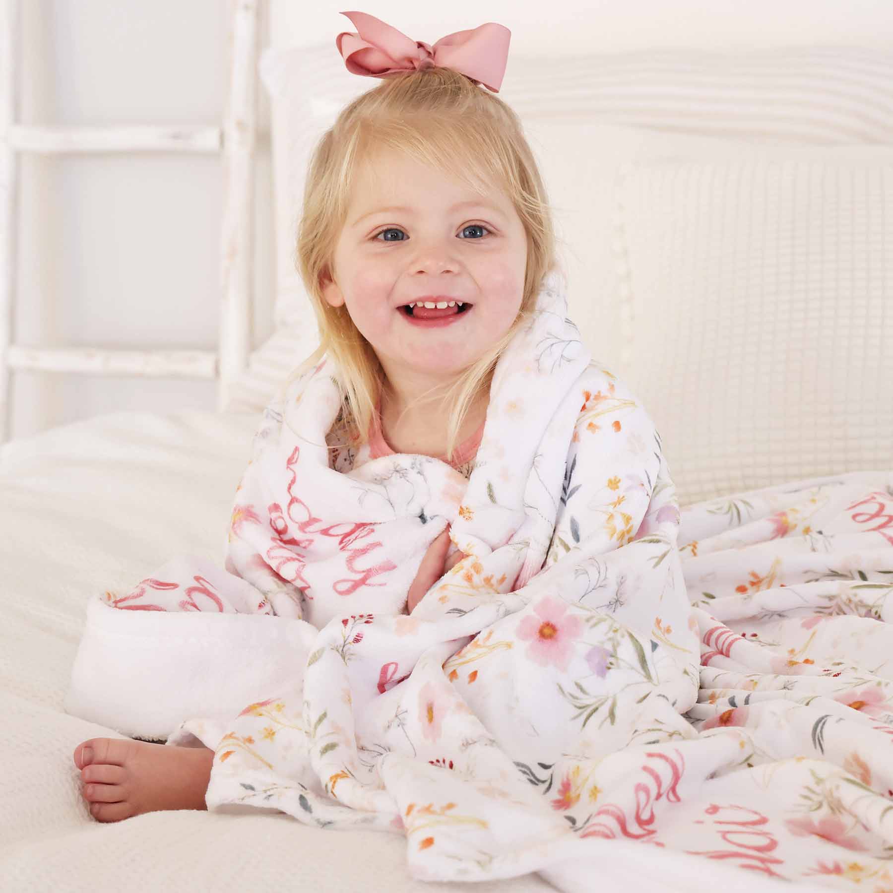 Winnie's Wildflowers Personalized Kids Blanket - Image 5