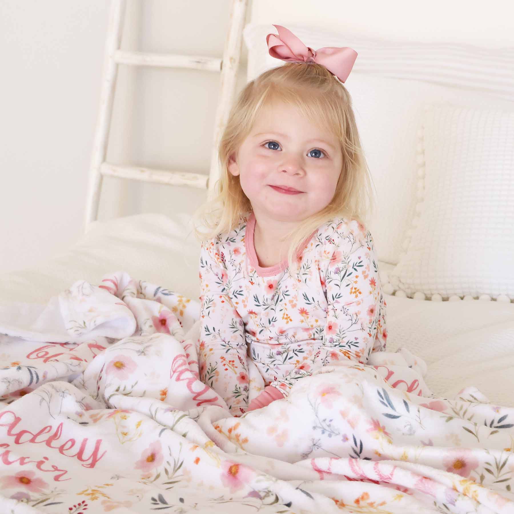 Winnie's Wildflowers Personalized Kids Blanket - Image 8