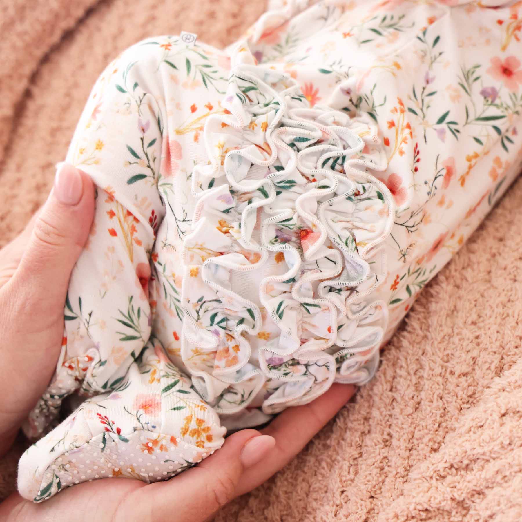 Winnie's Wildflowers Ruffle Zipper Footie - Image 6