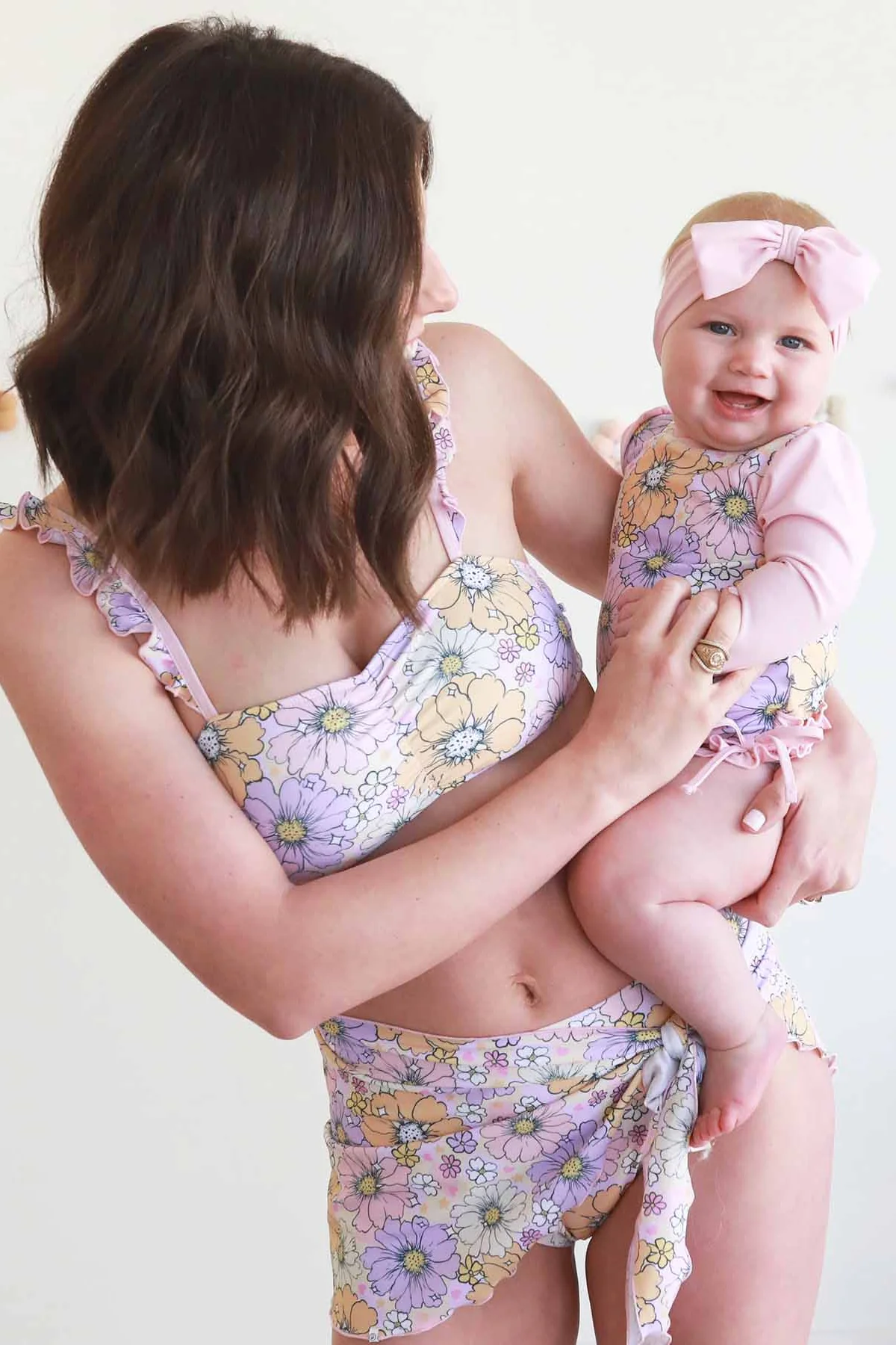 Women's Bikini with High Waisted Bottom | Disco Daisies - Image 4