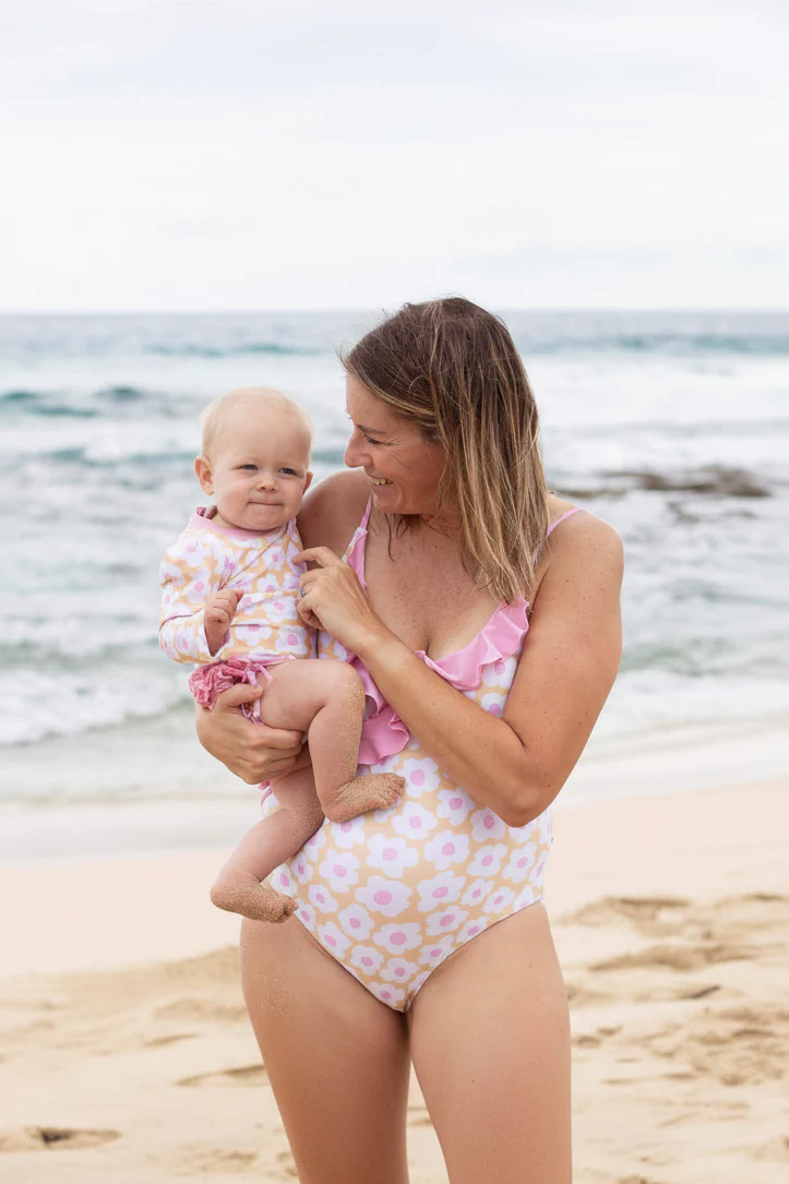Women's Ruffled One-Piece Swimsuit | Sunshine Daisy - Image 2