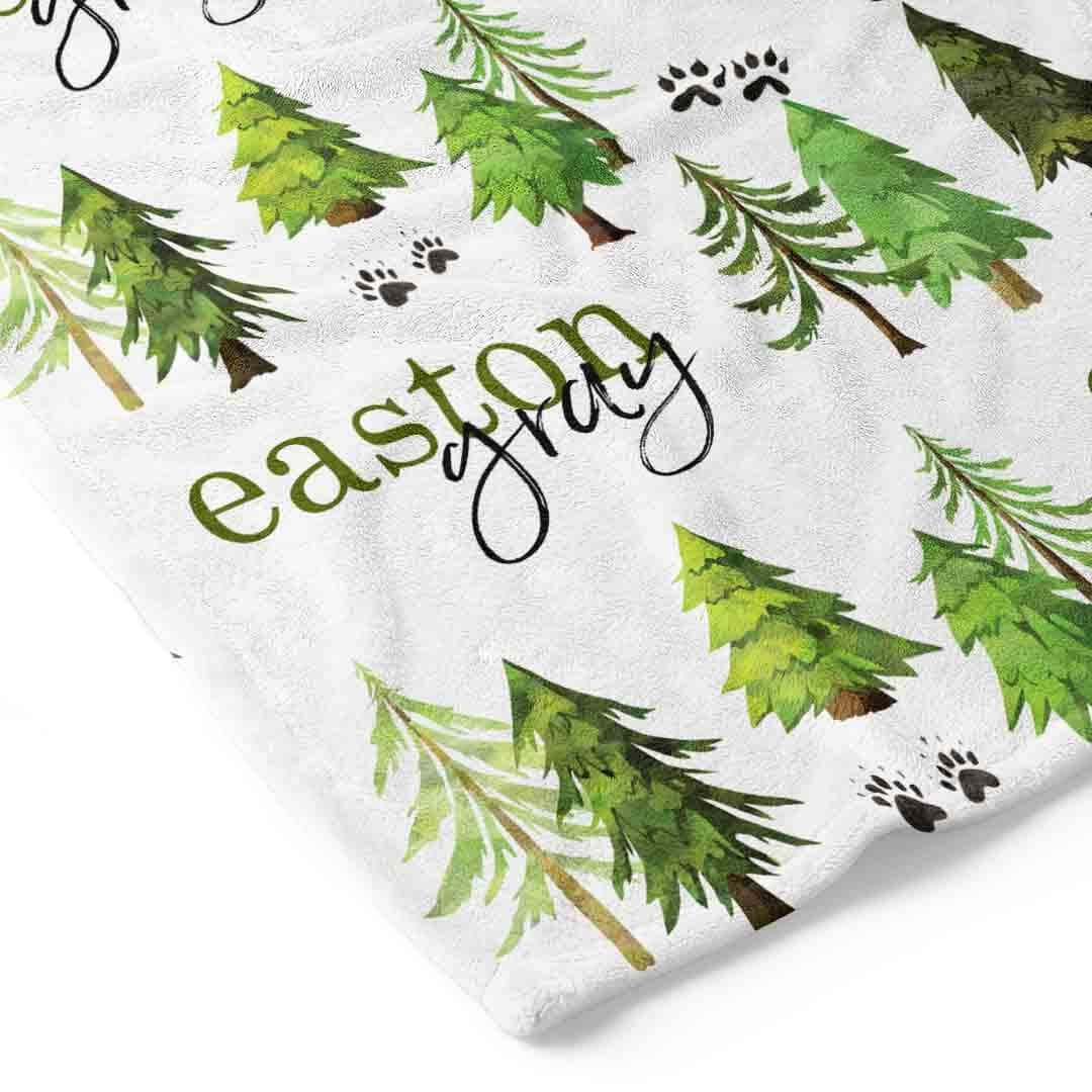 Woodland Trees Personalized Toddler Blanket - Image 2