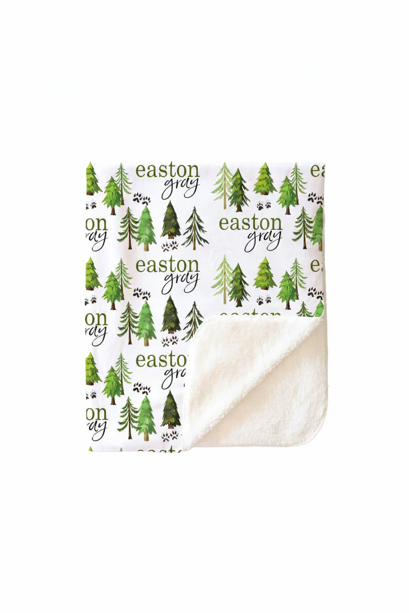 Woodland Trees Personalized Toddler Blanket - Image 3