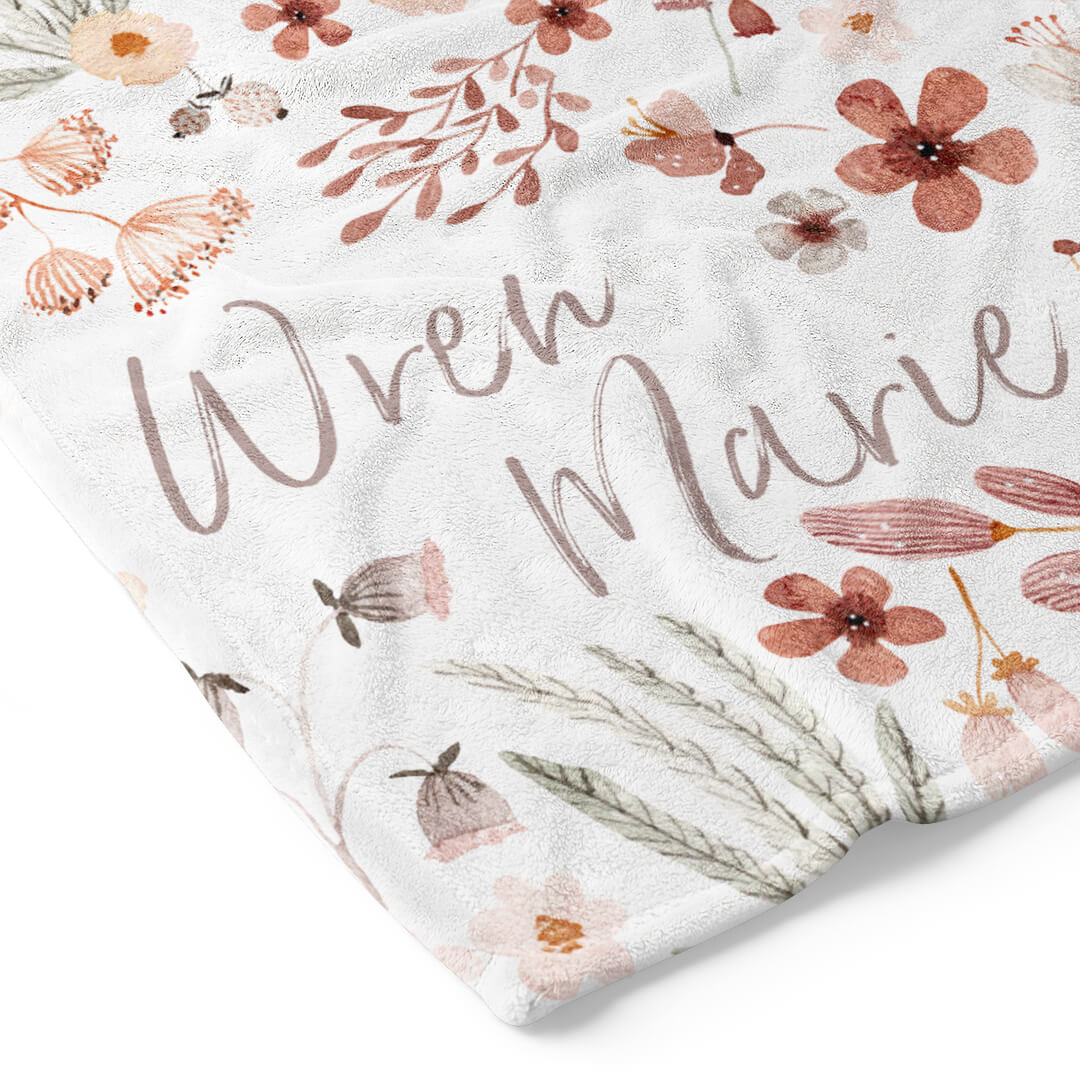 Wren's Wildflower Personalized Toddler Blanket - Image 2