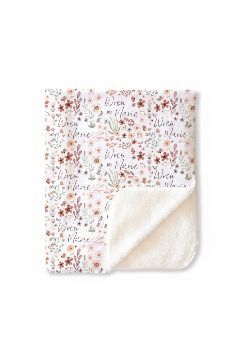 Wren's Wildflower Personalized Toddler Blanket - Image 3